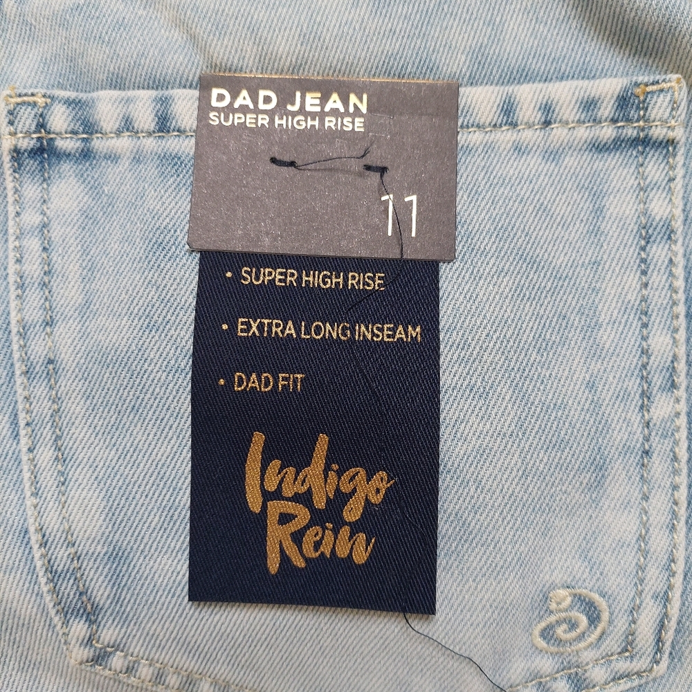 NWT Indigo Rein Super High Rise Dad Jean Size 11 - Picture 2 of 5